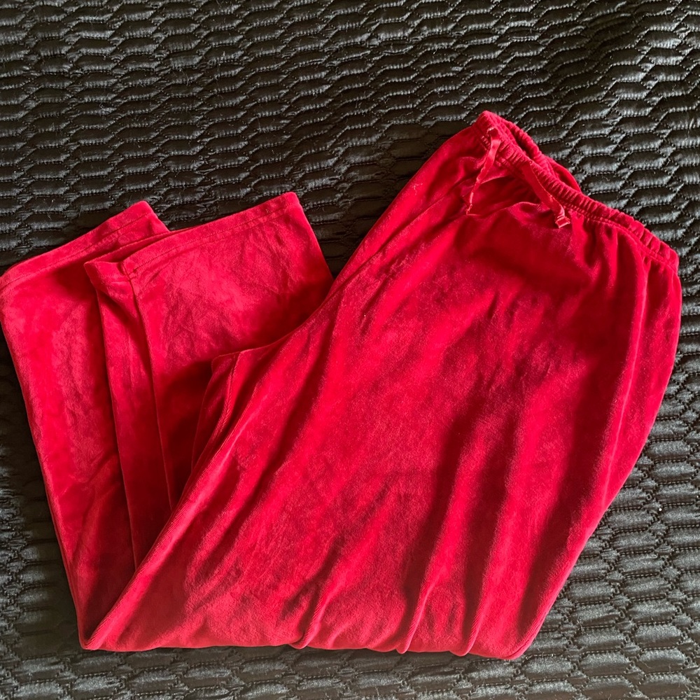 Ladies 3x Red Velour Pants